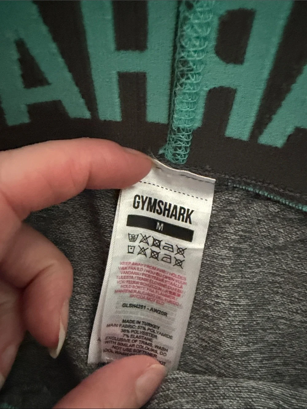 Gymshark Grey and Turquoise Set - Sports Bra Bike Shorts Leggings